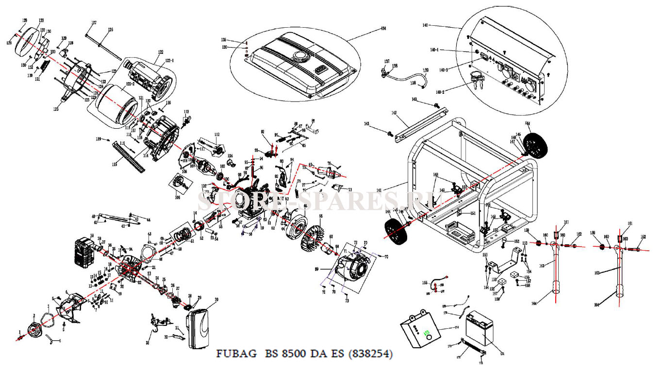 Нажмите чтобы посмотреть схему электростанции Fubag BS 8500 DA ES 838254 до 2020 г.в.