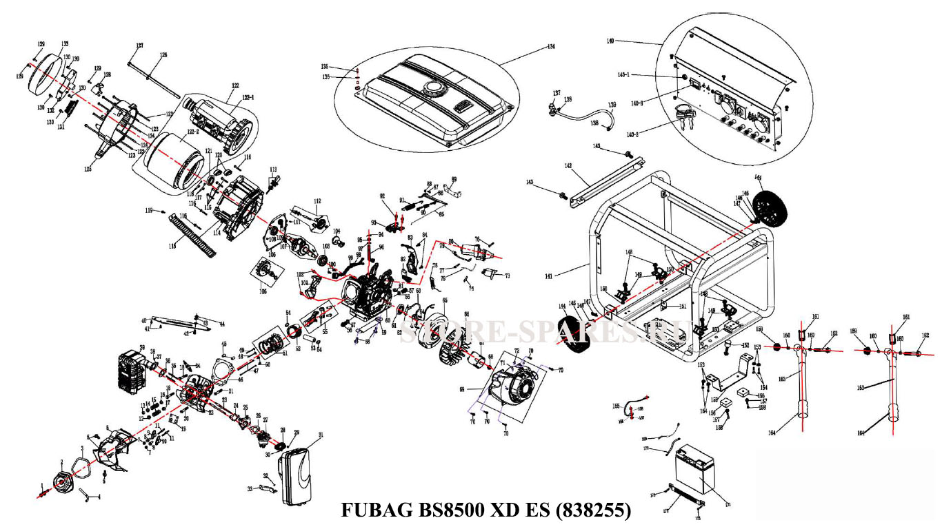 Нажмите чтобы посмотреть схему электростанции Fubag BS 8500 XD ES 838255 до 2020 г.в.