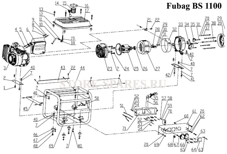 Нажмите чтобы посмотреть схему электростанции Fubag BS 1100