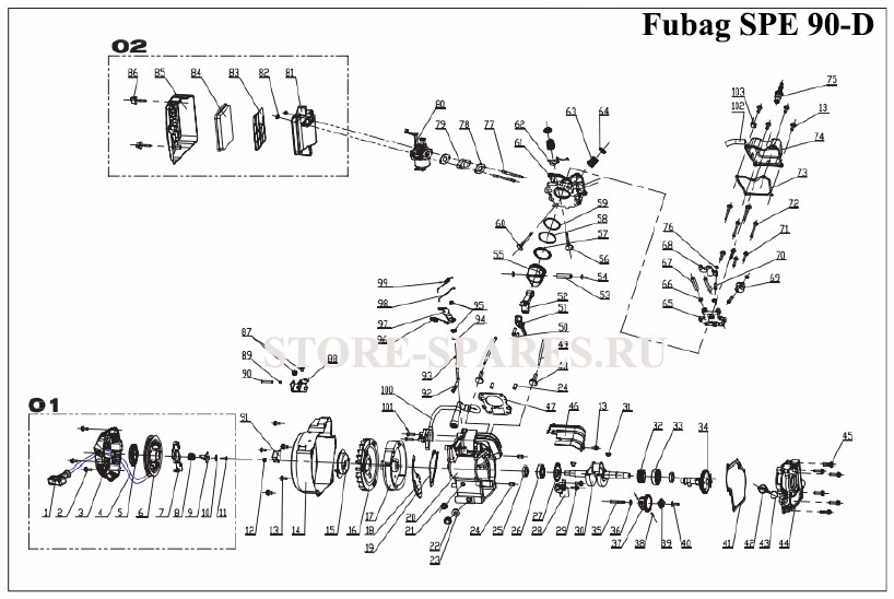 Нажмите чтобы посмотреть схему двигателя Fubag SPE 90-D