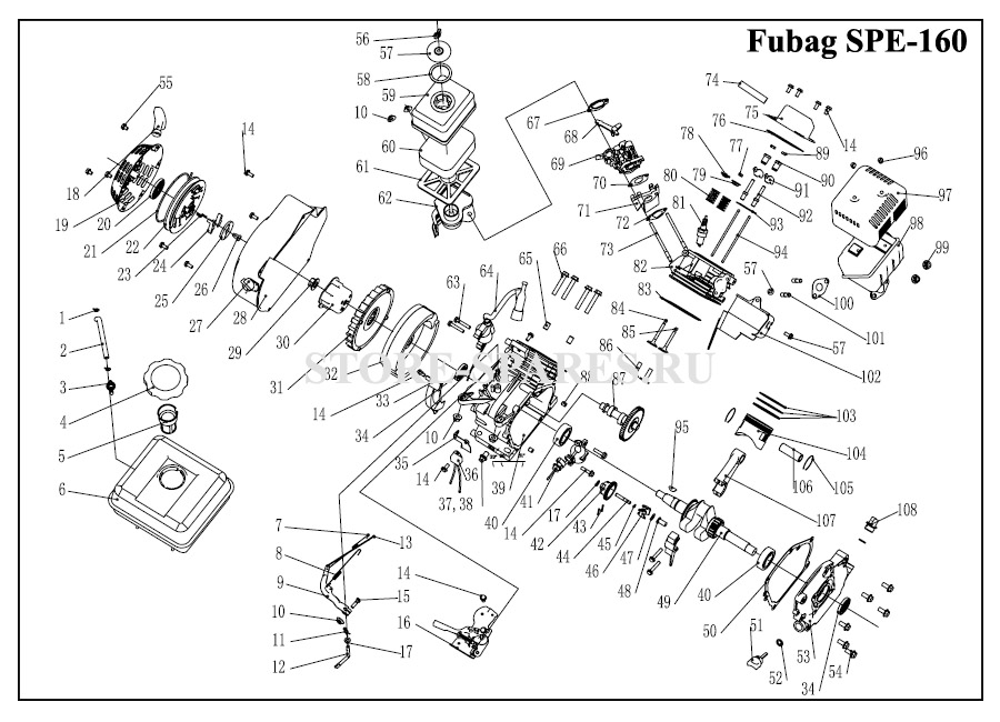 Нажмите чтобы посмотреть схему двигателя Fubag SPE-160