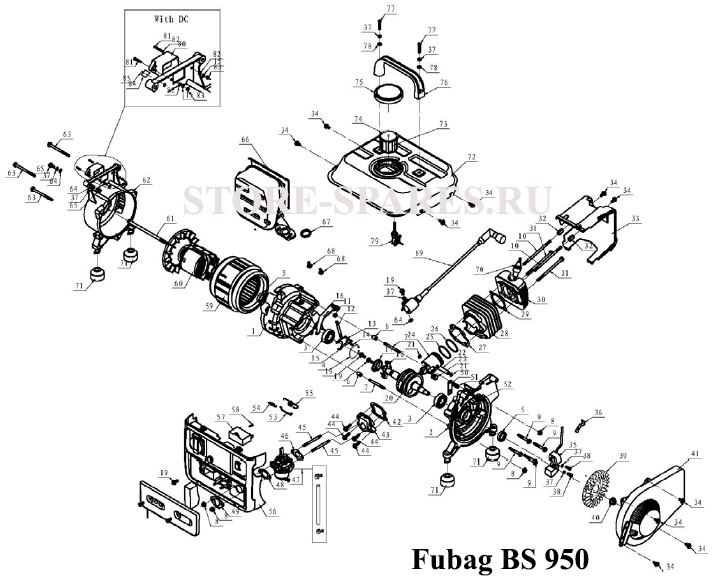 Нажмите чтобы посмотреть схему электростанции Fubag BS 950