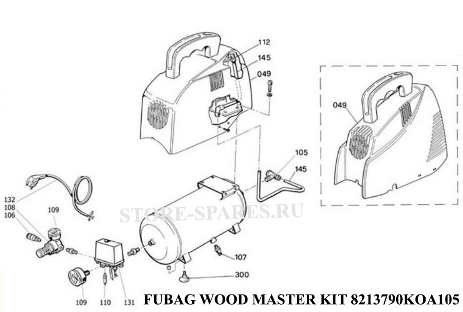 Нажмите чтобы посмотреть схему компрессора FUBAG WOOD MASTER KIT 8213790KOA105