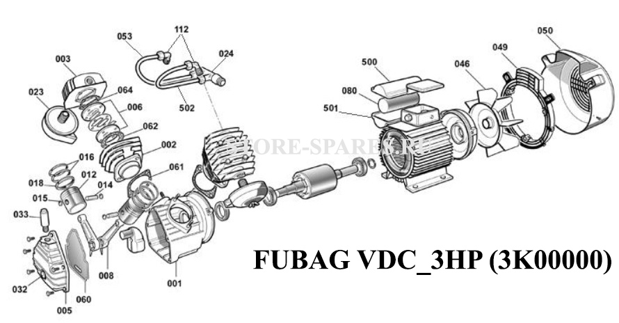 Нажмите чтобы посмотреть схему компрессора FUBAG VDC_3HP (3K00000)