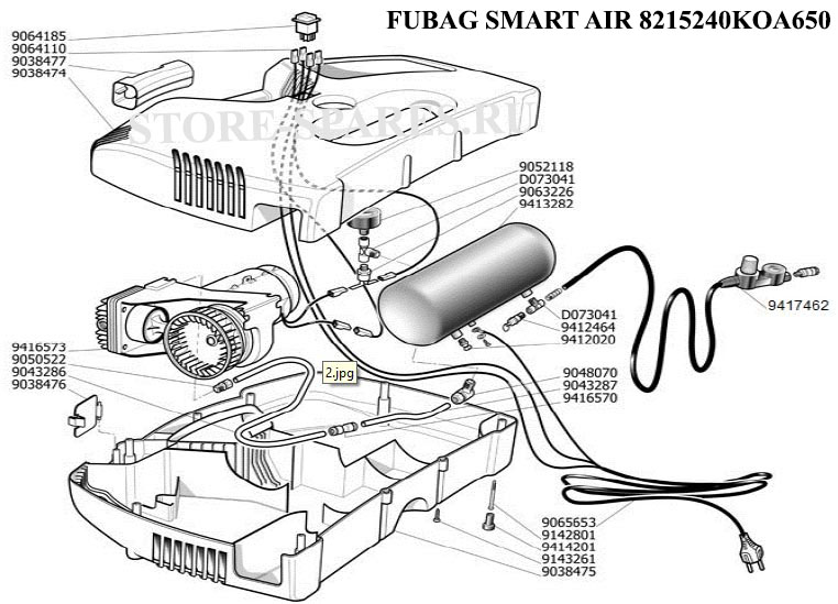 Нажмите чтобы посмотреть схему компрессора FUBAG SMART AIR 8215240KOA650