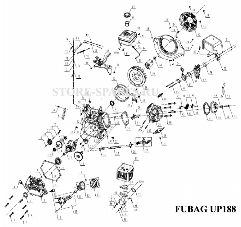Нажмите чтобы посмотреть схему двигателя FUBAG UP188