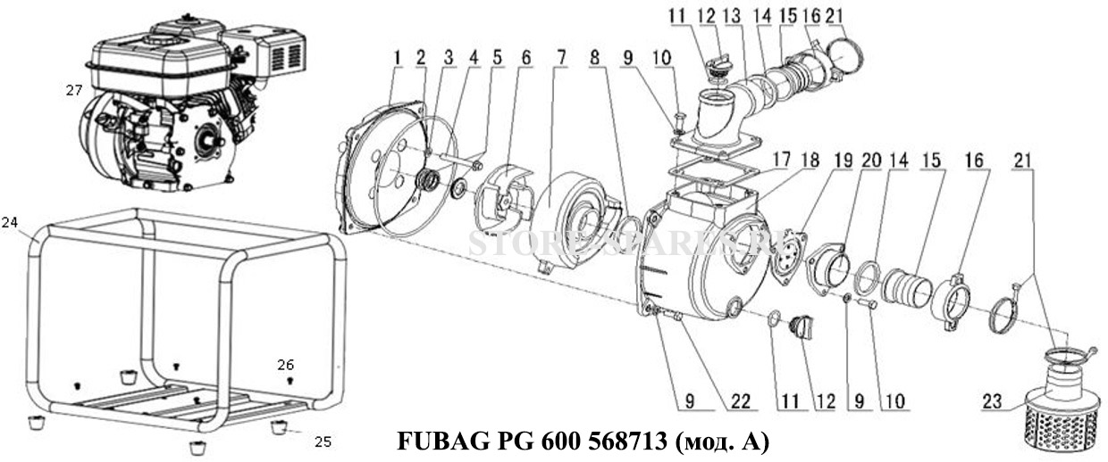 Нажмите чтобы посмотреть схему мотопомпа FUBAG PG 600 568713