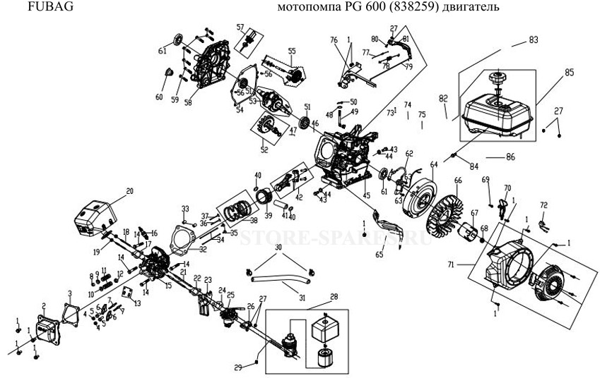 Нажмите чтобы посмотреть схему двигателя Fubag F168-1