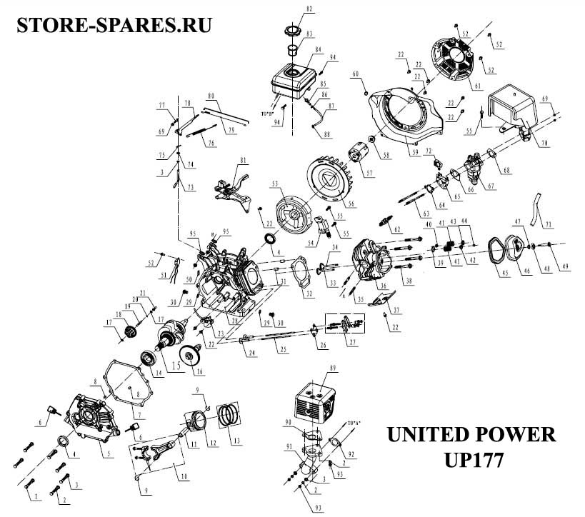 Нажмите чтобы посмотреть схему двигателя UP177-10 United Power